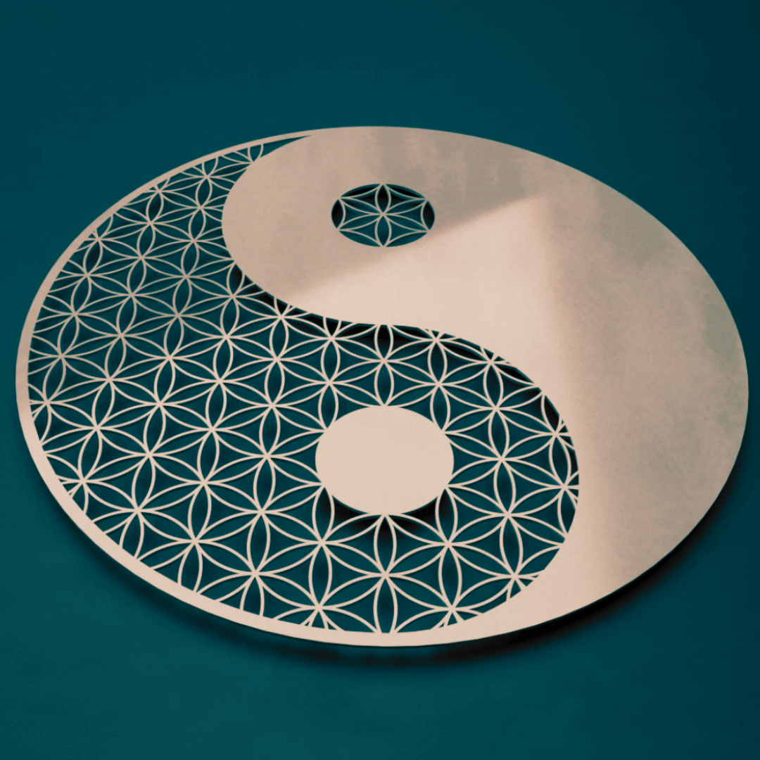 Yin and Yang with Flower of Life